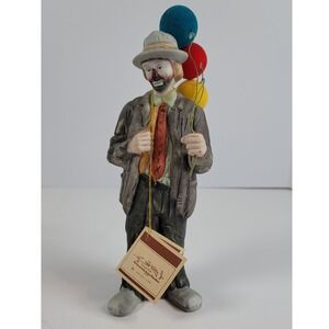 Emmett Kelly Jr Flambro Collection Weary Willie Clown Figurine with Balloons 9"